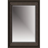 Beveled Mirror with 4" Moulding in Black