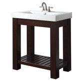 Lexi 30" Vanity with Integrated Vitreous China Top in Light Espresso