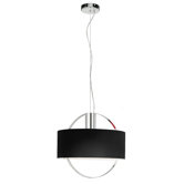 Ring 18.12" Pendant with Black Glass in Chrome