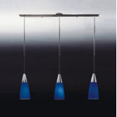 Conus Three Light Pendant in Blue