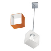 Domino Pendant in Orange Glass Shade