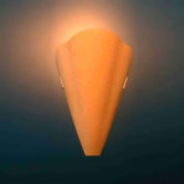 Bella Single Light Wall Sconce with Amber Glass Diffuser in Aluminum
