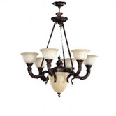 Santos Seven Light Traditional Chandelier in Iron
