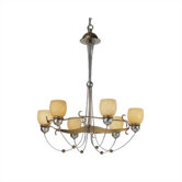 Rimini Six Upward Light Chandelier in Vintage Gold