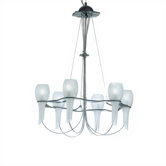 Pavia Six Light Chandelier in Nickel