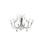 Flute Nine Light Chandelier in Aluminum