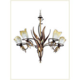 Lombardia Five Light Chandelier in Weathered Coffee