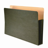 Recycled File Pocket, Straight Cut, Legal, 3 1/2" Expansion, Green
