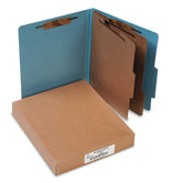 Pressboard 25-Pt. Classification Folders, Letter, Six-Section, 10/Box
