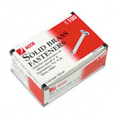 Brass Prong Paper File Fasteners, 1-1/2 Inch Length, 100/Box