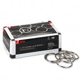 Metal Book Rings, 1 1/2" Diameter, 100 Rings/Box
