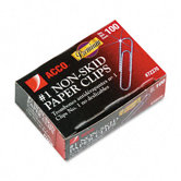 Nonskid Premium Paper Clips, 100/Box, 10 Boxes/Pack