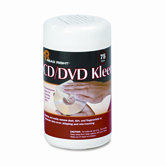 CD/DVD Kleen Cleaner Wet Wipes, 5-1/4 x 5-3/4, 75/Tub