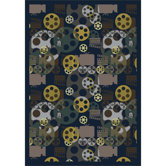Gaming and Entertainment Blockbuster Navy Novelty Rug