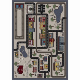 Just for Kids Tiny Town Pewter Kids Rug