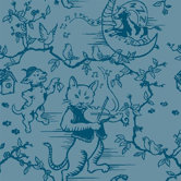 Nature Fancy Fiddlers Blue Kids Rug
