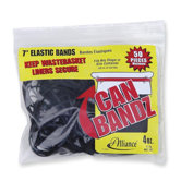 Can Rubber Bands, 7"x1/8", Fits 13Qt.-32 Gallon, 50 per Pack, Black