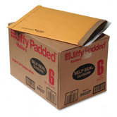 Jiffy Padded Self-Seal Mailer, Side Seam, #6, Golden Brown, 50/carton