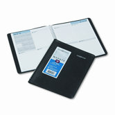 Weekly Appointment Book, Seven-Day Week, 6-7/8 x 8-3/4, Black