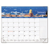 Panoramic Harbor Views Monthly Desk Pad Calendar, 22 x 17, 2013