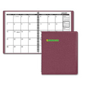 Monthly Planner, Jan-Dec, 6-7/8"x8-3/4", Burgundy, 2013