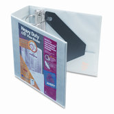 Nonstick Heavy-Duty EZD Reference View Binder, 4in Capacity, Gray