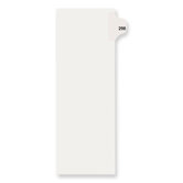 Dividers, "298", Side Tab, 8-1/2"x11", 25/PK, White