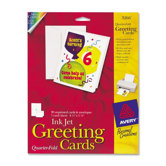Quarter-Fold Card, 4-1/4"x5-1/2", 20 Cards/Env, White