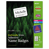 Ecofriendly Name Badge Labels, 80/Pack