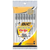Round Stic Pen,Comfort Grip,Nonrefillable,Med Point,8/PK,BK