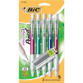 Mechanical Pencil,Refillable,Rubbergrip,.7mm,5/PK,Assorted