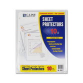 Standard Weight Poly Sheet Protectors, Poly, Top Loading, 8-1/2"x11", 10/PK, CL