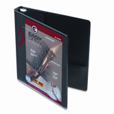 Recycled Clearvue EasyOpen Vinyl D-Ring Presentation Binder, 1in, Black