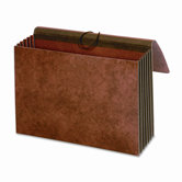 5 1/4" Expansion Accordion Pockets, Straight, Redrope, 10 x15 3/8, Brown