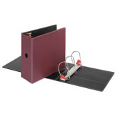 Locking D-Ring Binder, 5" Cap, 11"x8-1/2", Maroon
