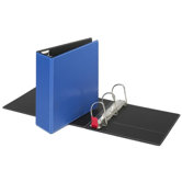 D-Ring Binder, 4" Capacity, 11"x8-1/2", Medium Blue