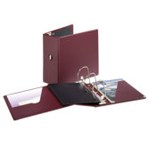 Heavyweight Vinyl Slant-D Ring Binder w/Finger Hole, 5in Cap, Maroon
