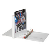 Clearvue Locking D-Ring Binder, 11"x8-1/2", White, 1.5" Capacity