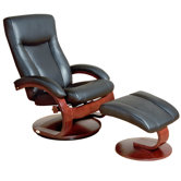 Oslo 54 Series Leather Ergonomic Recliner and Ottoman