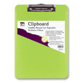 Plastic Clipboard, w/ Rubber Grip, Letter, Neon Green