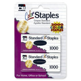 Standard Staples, Chisel Point, 1000per Pack, Colored