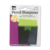 Pencil Sharpener,w/ Receptacle, 2-Hole, Assorted