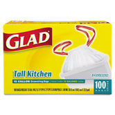 (100 per Carton) 13 Gallon Drawstring Tall Kitchen Bags in White