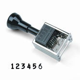 Reiner Multiple Movement Numbering Machine, Pre-Inked/Re-Inkable, Black