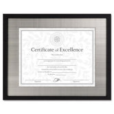 Contemporary Wood Document/Certificate Frame, Silver Metal Mat
