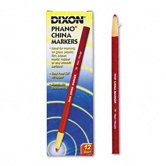 Peel-Off China Marker, Red, 12 per pack