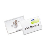 Click-Fold Convex Name Badge Holder, Combi-Clip, 25 Per Pack