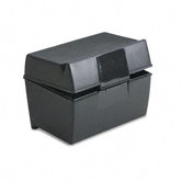 Oxford Plastic Index Card Flip Top File Box Holds 300 3 x 5 Cards