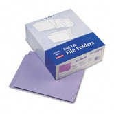 Reinforced Two-Ply Folders, Straight Cut, End Tab, Letter, Purple, 100/Box