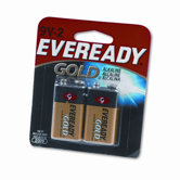 Gold Alkaline Batteries, 9V, 2/pack